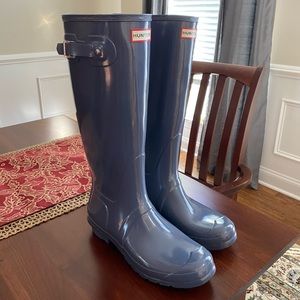 Grey Blue Hunter Boots